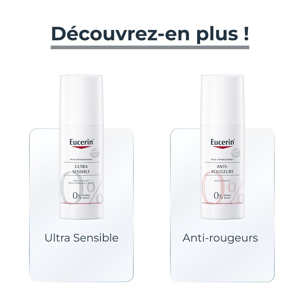 Deux produits Eucerin: Ultra Sensible et Anti-rougeurs.