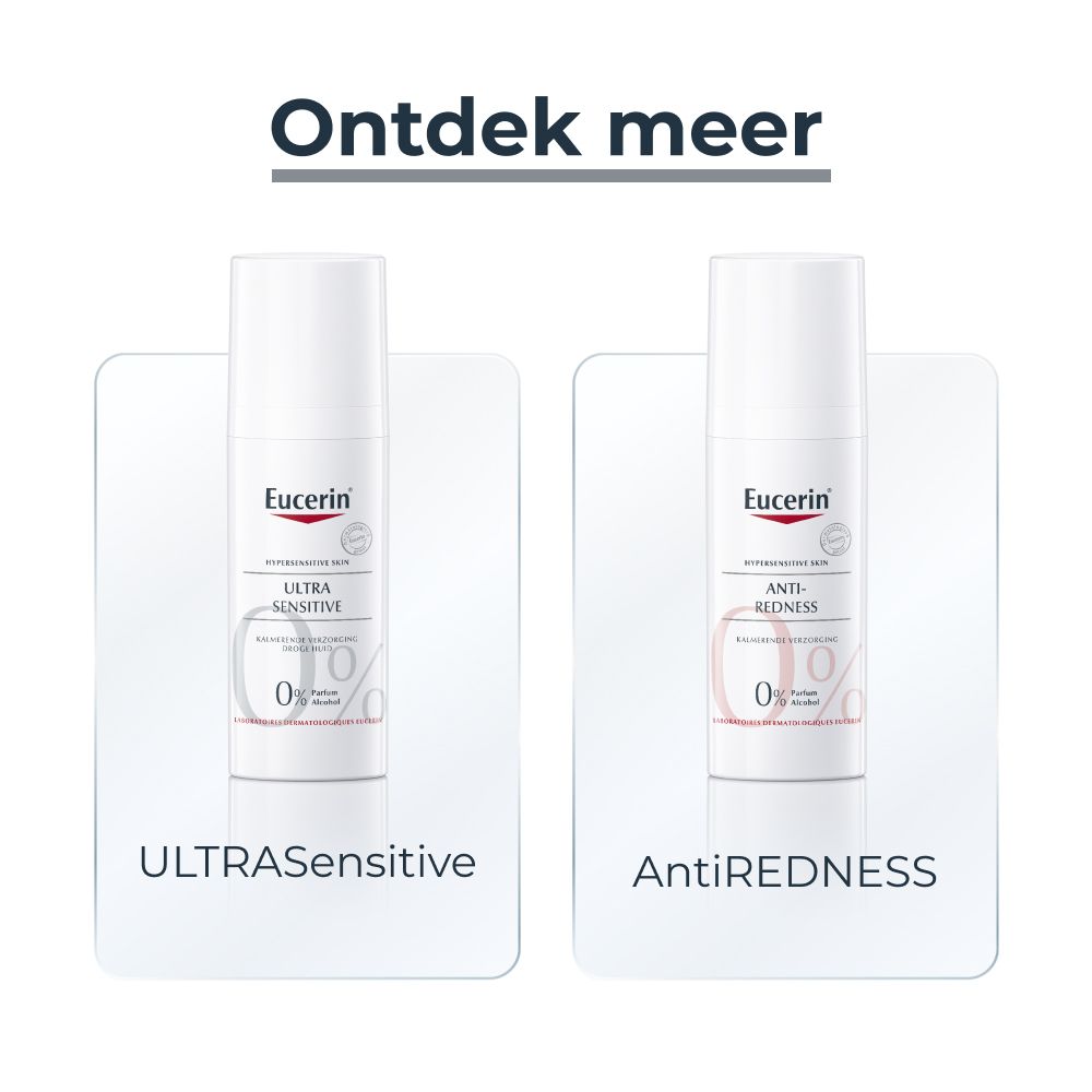 Twee Eucerin producten: Ultra Sensible en Anti-Roodheid.