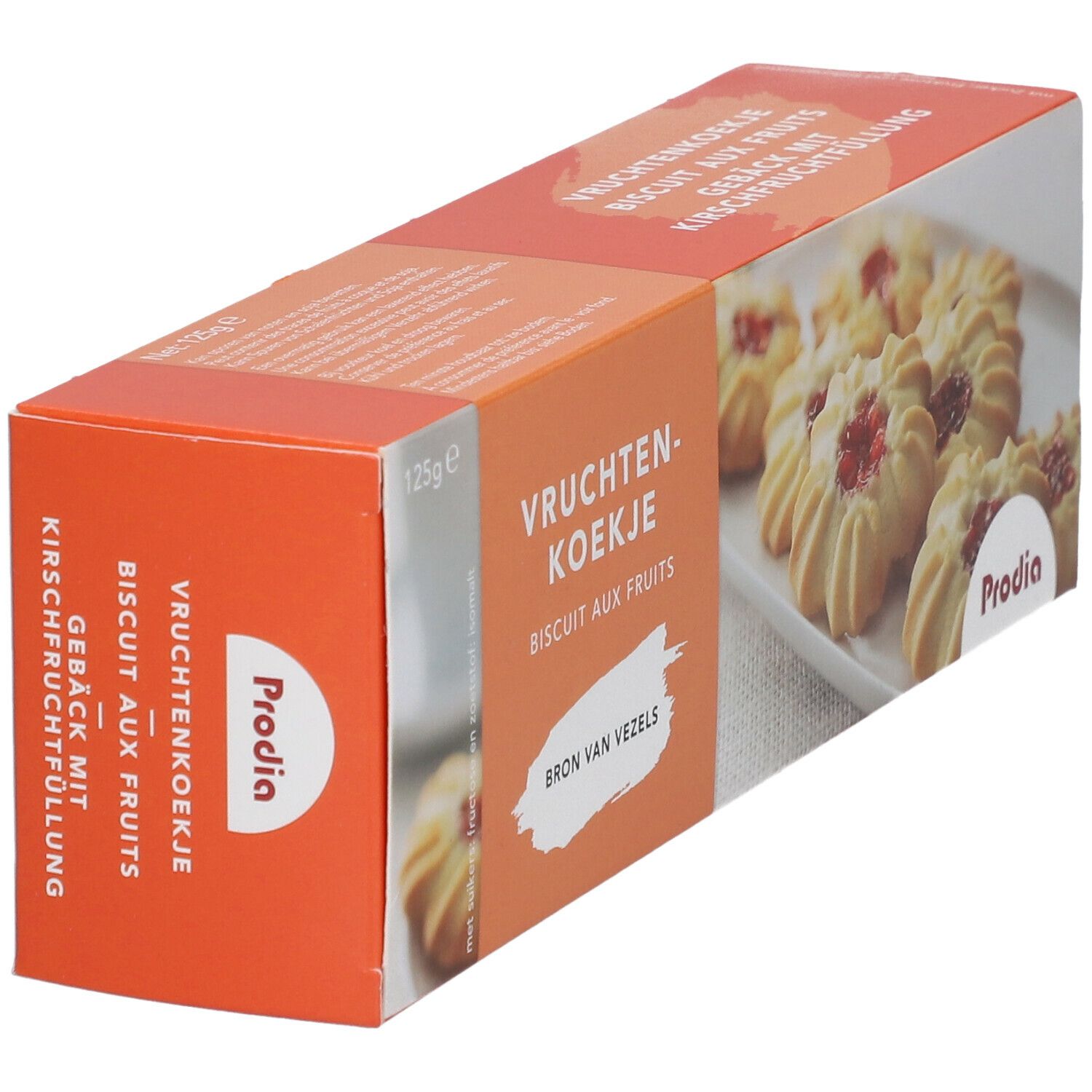 Prodia Vruchtenkoekje + Zoetstof 125 g Kekse