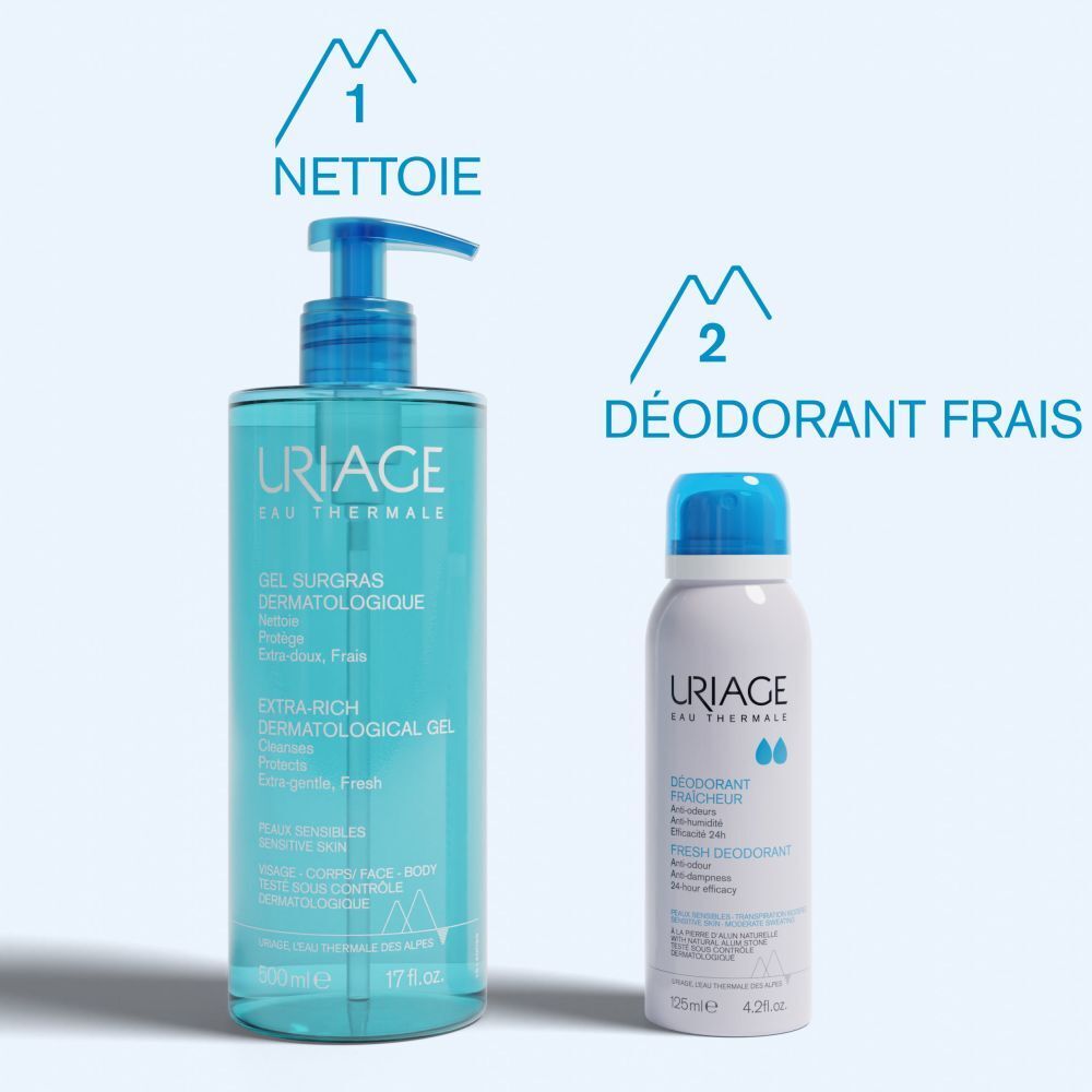 Spray déodorant avec texte sur 24h anti-odeur et limite naturellement la transpiration.