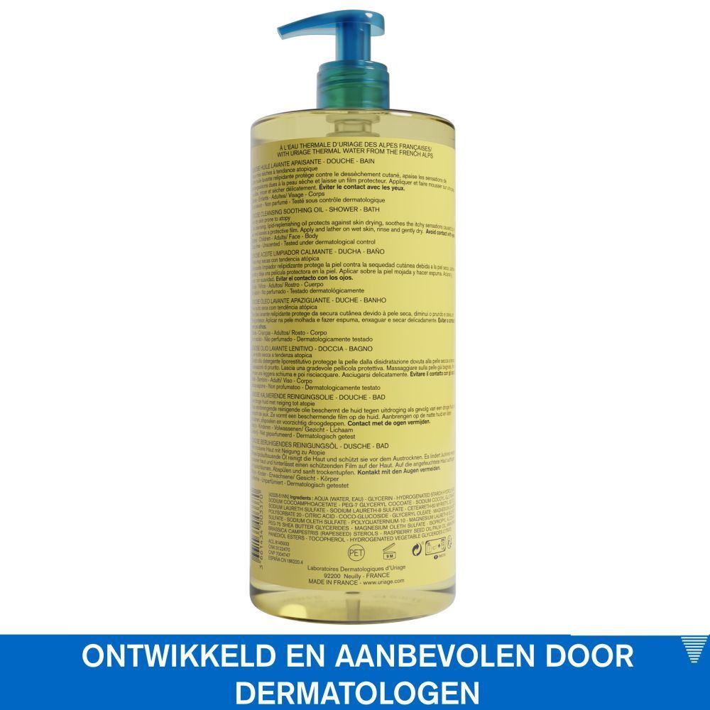 URIAGE EAU THERMALE Xémose. Reinigingsolie. Nederlandse beschrijving. Blauwe pomp.