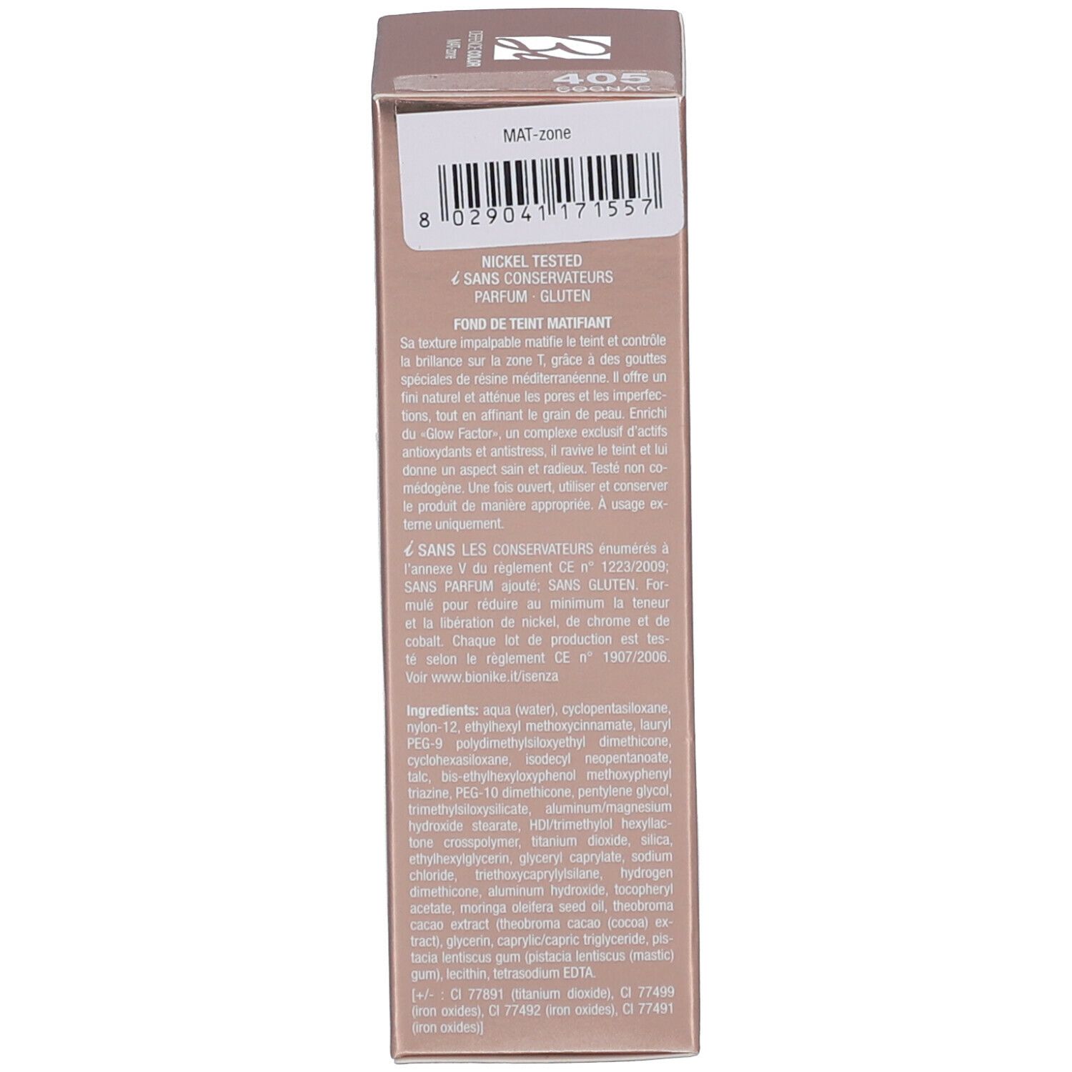 Produktverpackung. Text in mehreren Sprachen. Informationen über Inhaltsstoffe und Chargennummer.