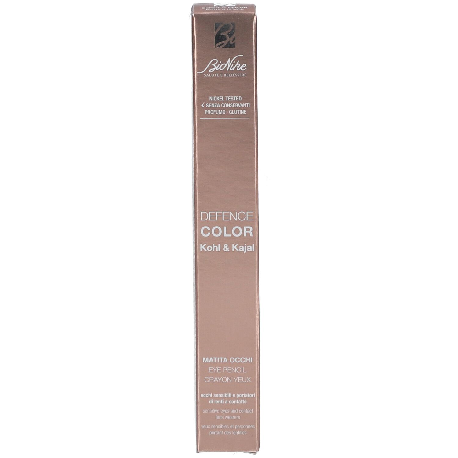 Verpackung mit Produktname DEFENCE COLOR. Marke BioNike. Aufschrift: Kajal.
