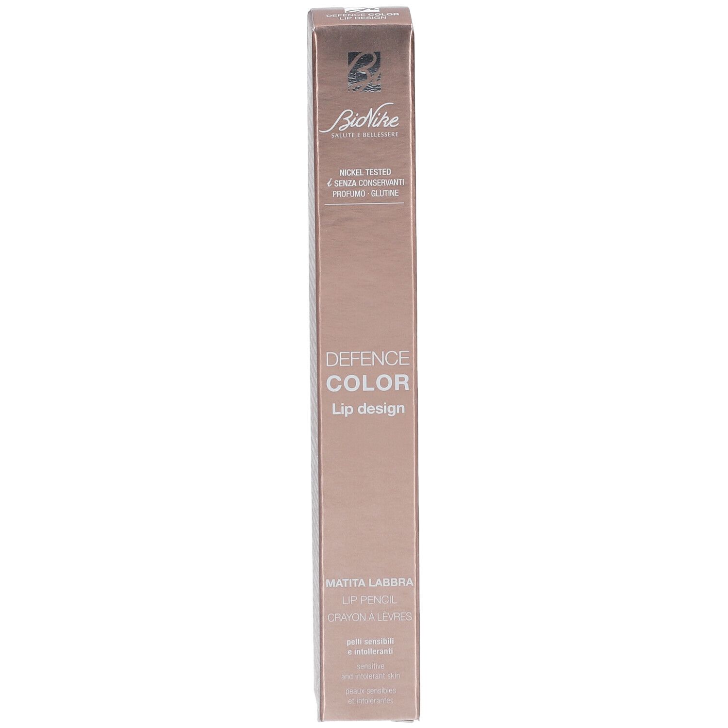 BioNike DEFENCE COLOR Lippenkonturenstift Lèvres N°205 Brique. Verpackung. Produktname und Logo sichtbar.