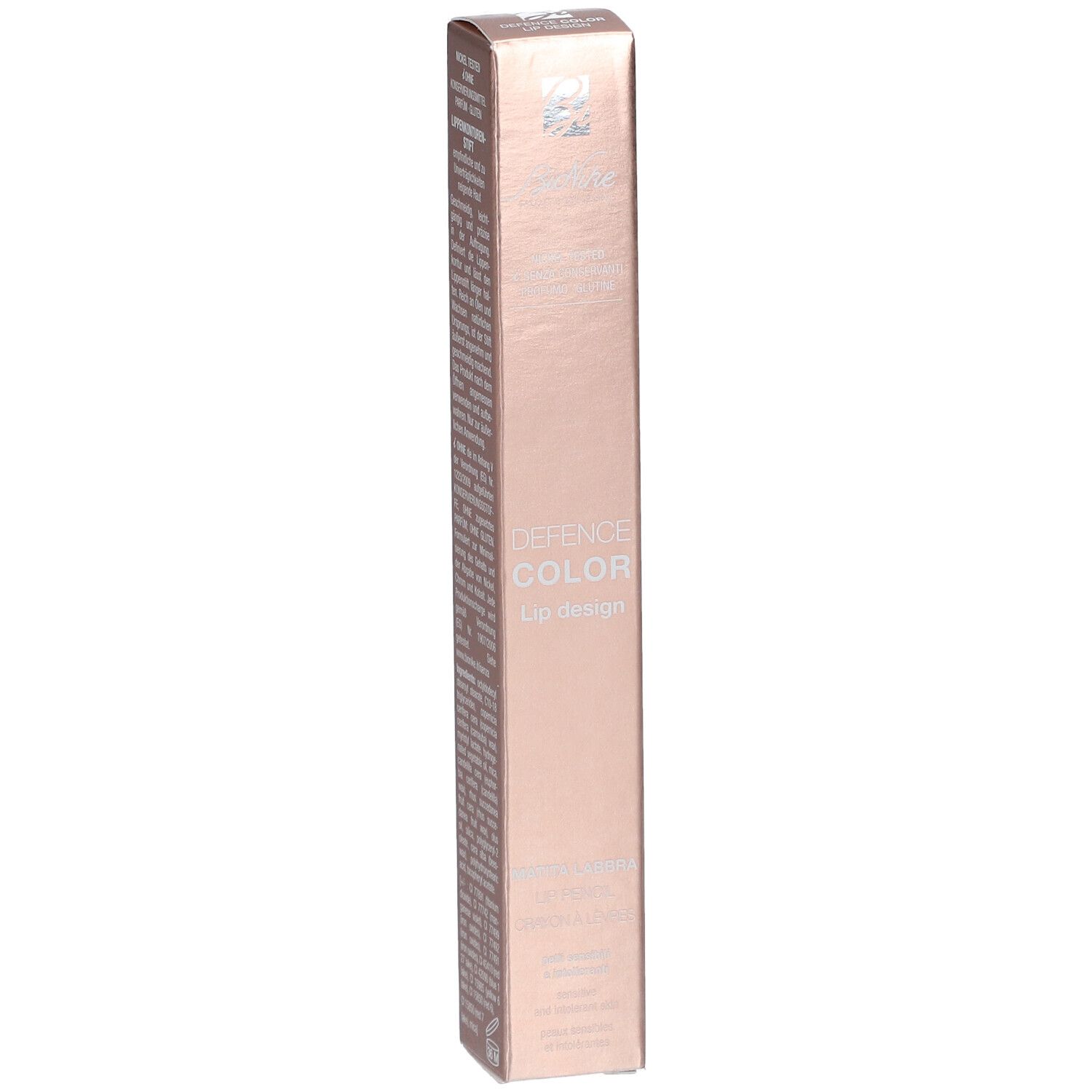 BioNike DEFENCE COLOR Lippenkonturenstift Lèvres N°205 Brique. Verpackung. Produktname und Logo sichtbar.