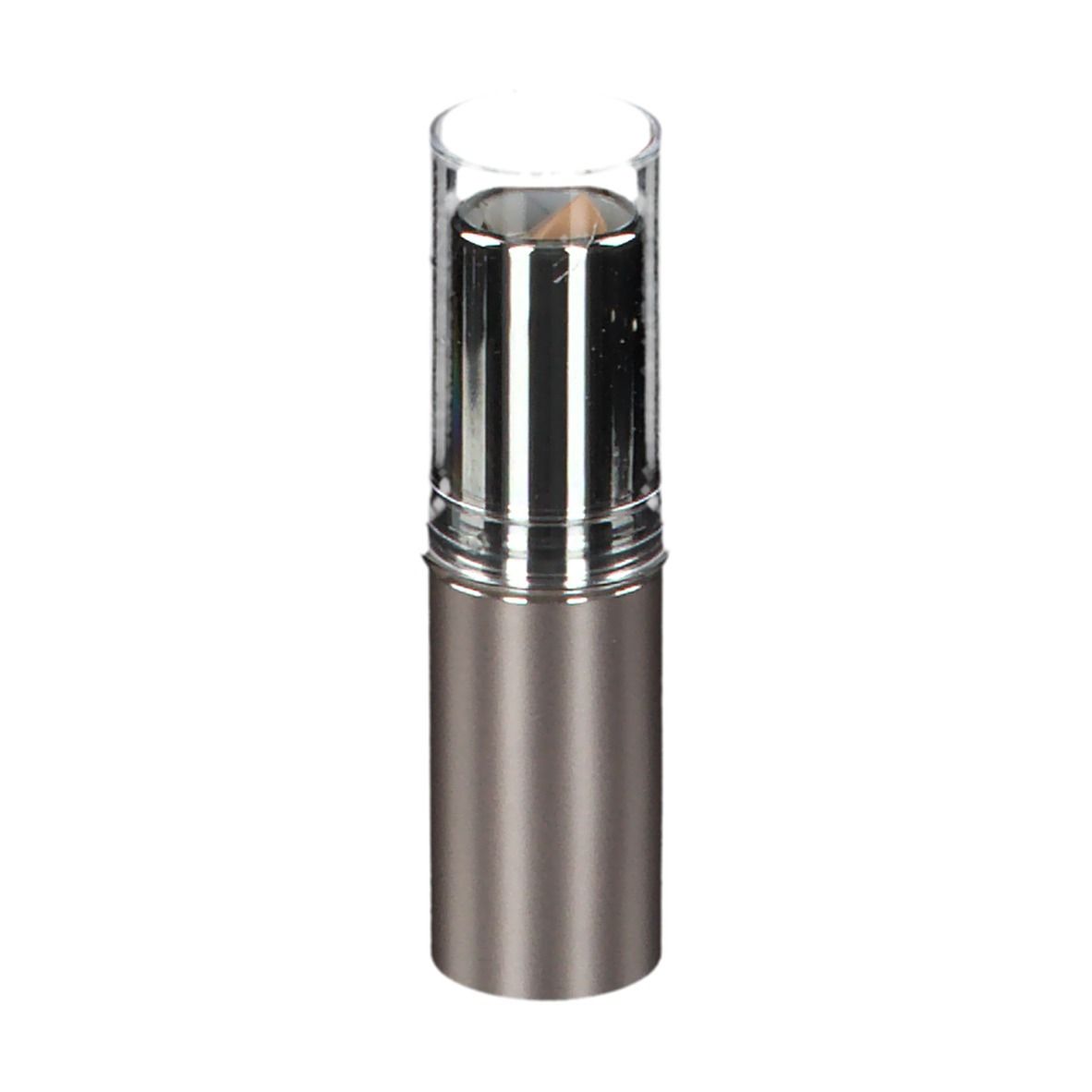 Correcteur en stick avec capuchon transparent. Corps du stick métallique. Vue du produit.