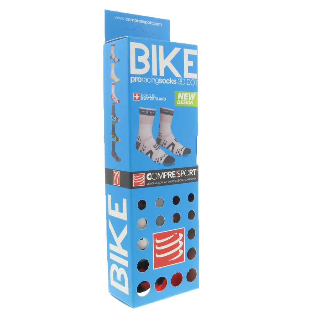 Compressport Proracing Chaussettes Bicyclette Bl/Re Taille 2