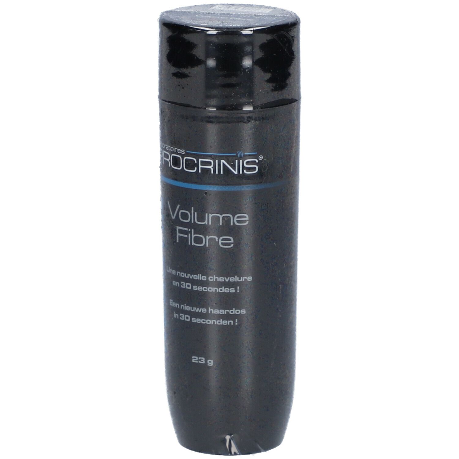 PROCRINIS Keratin Volume Fibre, flacon noir. Inscription: Volume Fibre, Keratin, 23 g.