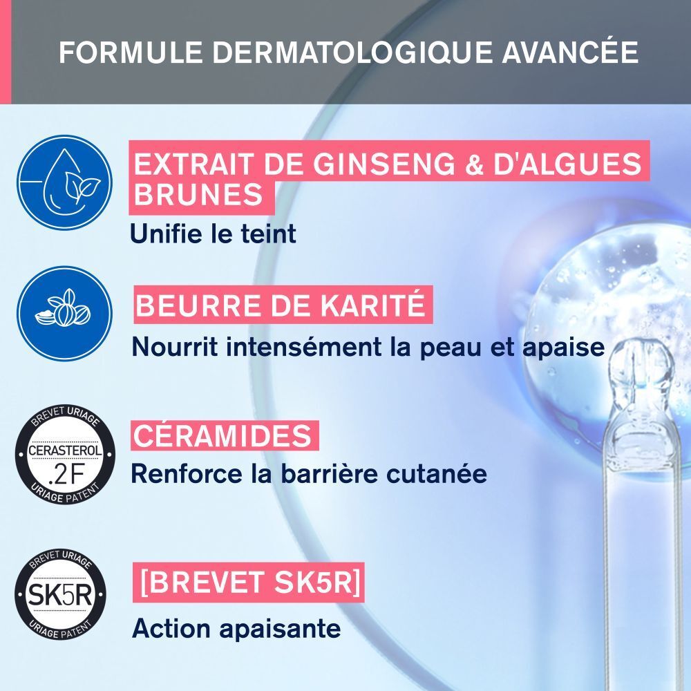 Boîte blanche Uriage Roséliane Masque Anti-Rougeurs. Informations produit. 40ml, 1.35 fl.oz.