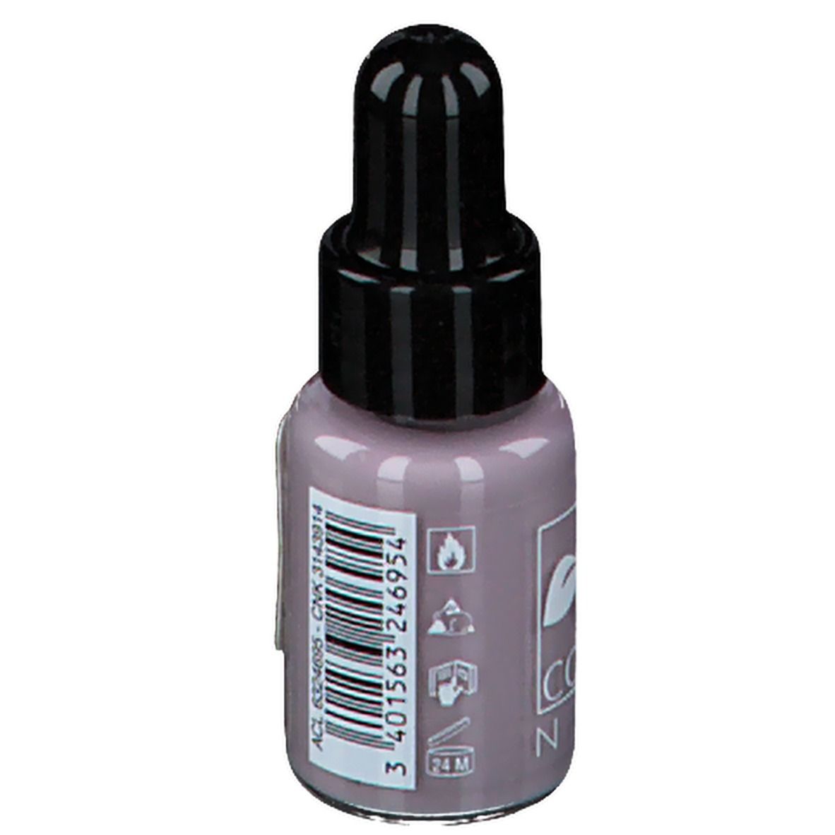 Flacon de vernis à ongles avec bouchon noir. Marque Cosmé Nail, couleur 46.
