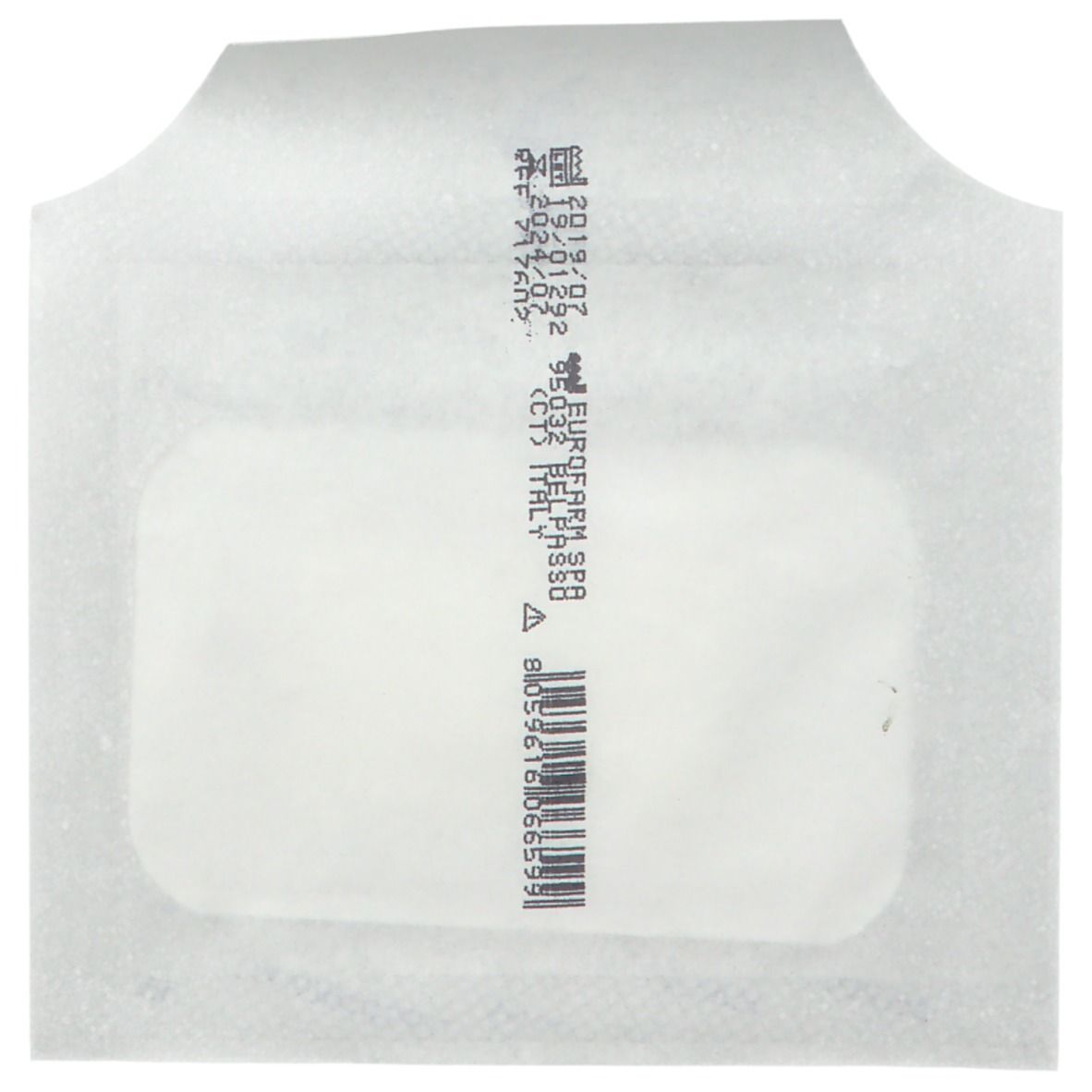 Verpackung Euroderm Plus. Aufdruck mit Chargennummer, Verfallsdatum und Barcode. Rechteckige, weiße Verpackung.