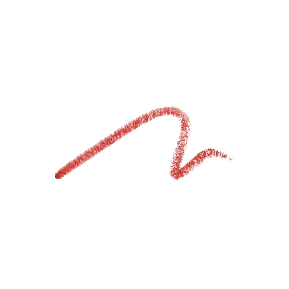 Rode lippenstiftstreep op witte achtergrond.
