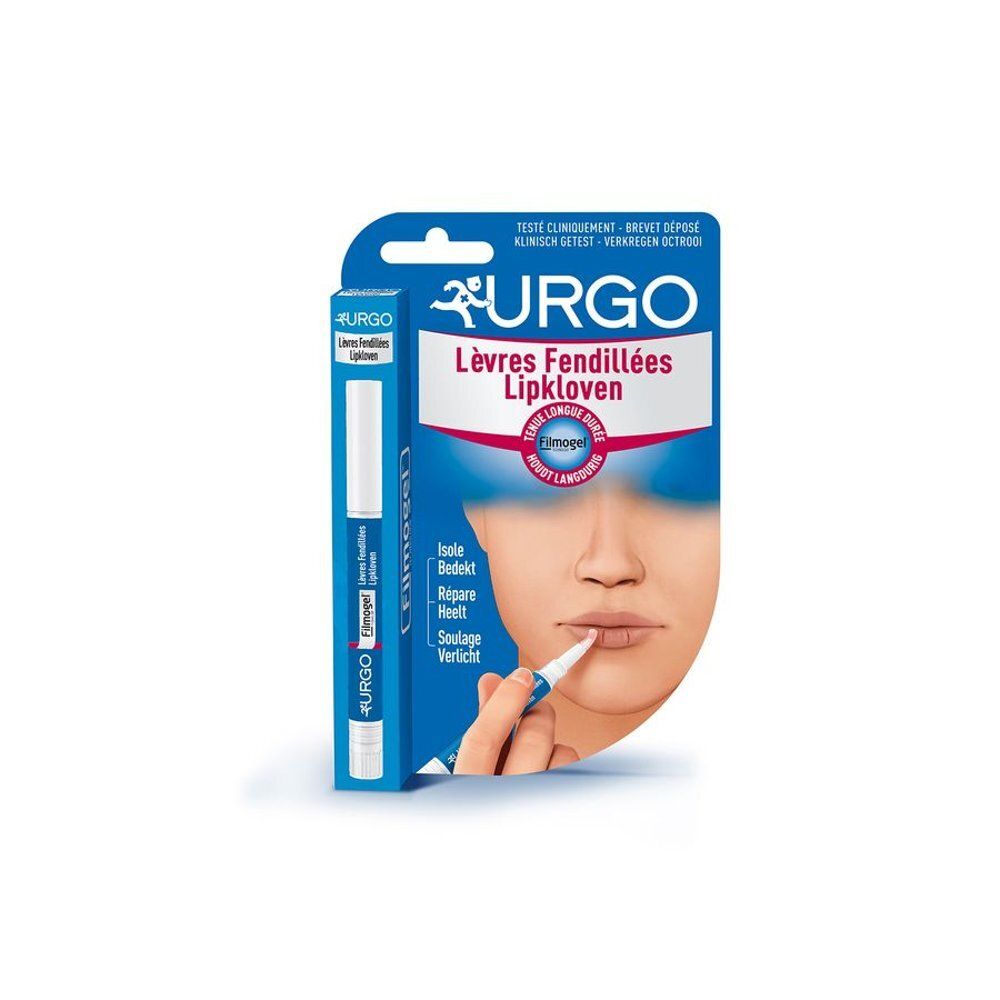 Urgo Lippenstift für rissige Lippen. Enthält einen Applikator.