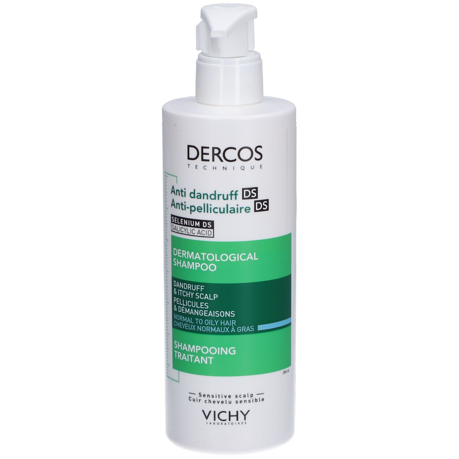 Vichy Dercos Technique Anti-Roos DS Shampoo - Normaal tot Vet haar - Anti-jeuk - Selenium Disulfide - 390ml