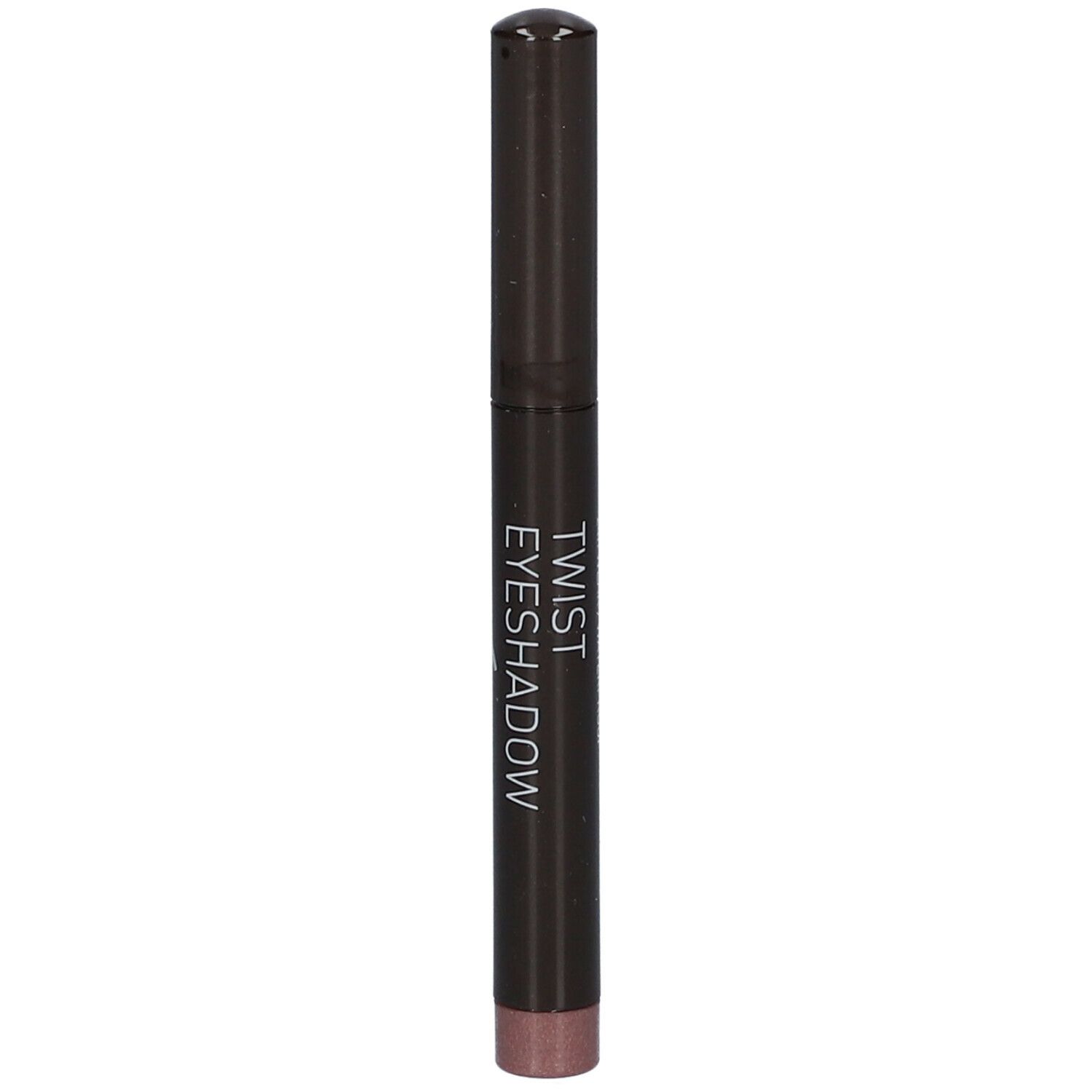 Crayon fard à paupières Twist marron foncé. Inscription: Twist Eyeshadow.