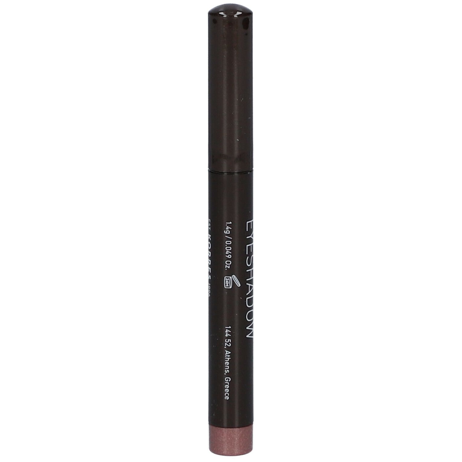 Crayon fard à paupières Twist marron foncé. Inscription: Twist Eyeshadow, 1g/0.049 Oz.