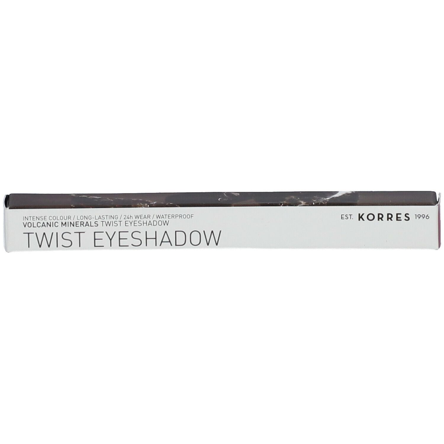 Emballage avec inscription: KORRES, Twist Eyeshadow, Volcanic Minerals.