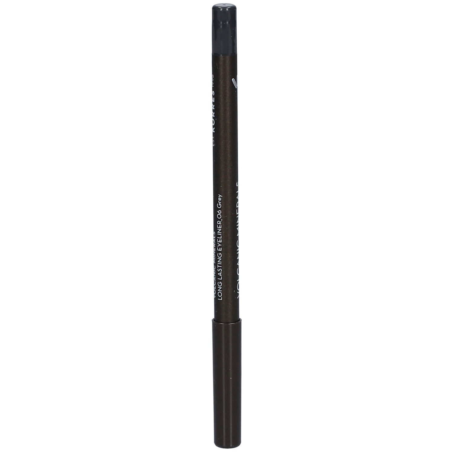 Crayon eyeliner gris. Inscription: Long Lasting Eyeliner 06 Grey. Poids net 0,04 oz.