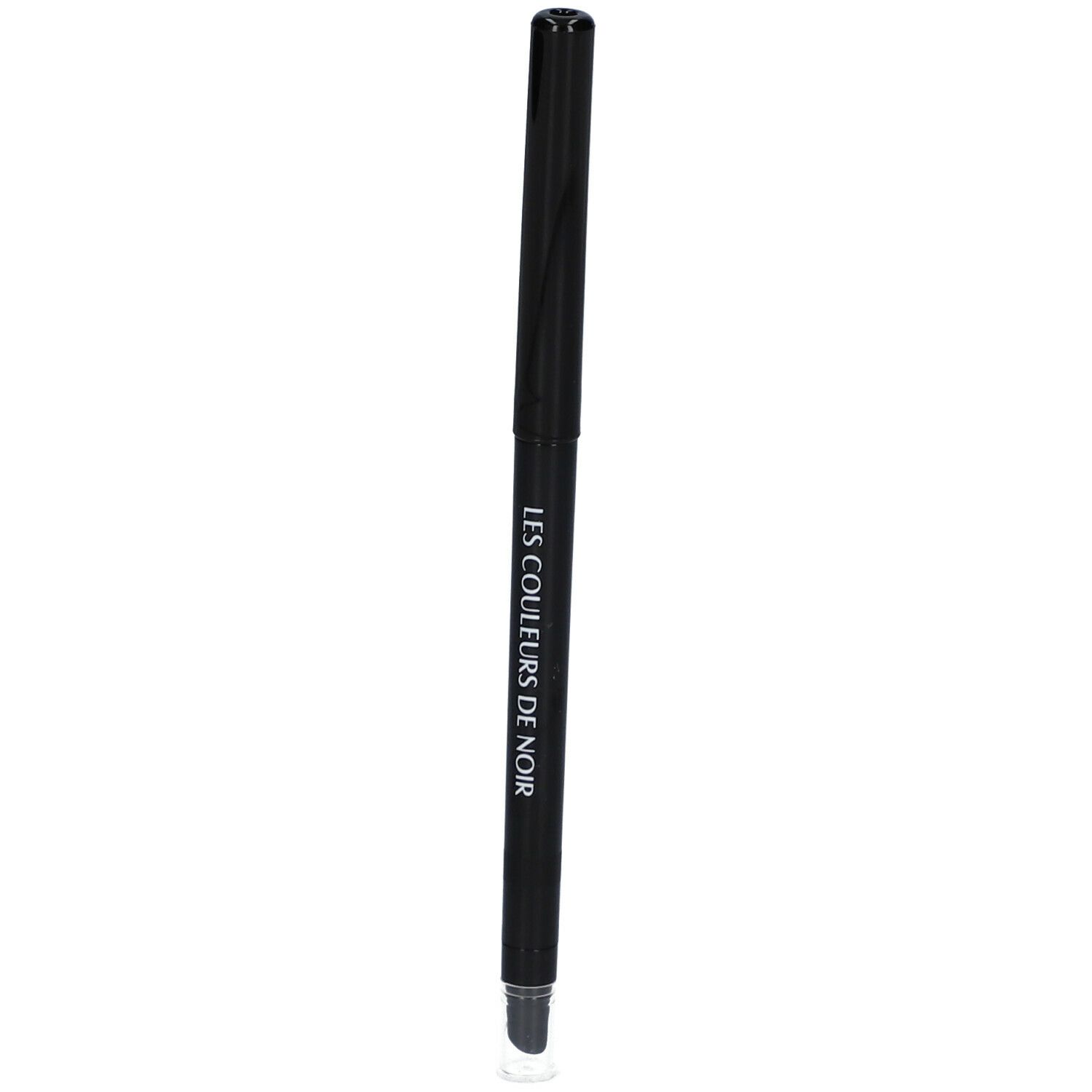 Crayon eyeliner noir. Le crayon porte l'inscription blanche « LES COULEURS DE NOIR ».