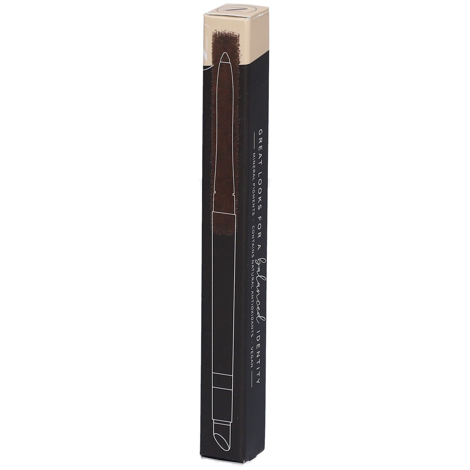 Les Couleurs de Noir Stylo Braun 02. Verpackung mit Stift-Abbildung und brauner Mine.