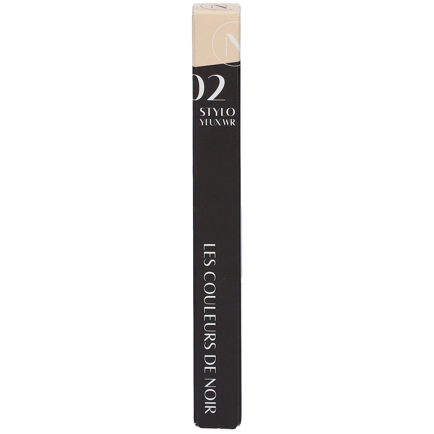 Les Couleurs de Noir Stylo Braun 02. Schwarze Verpackung mit Produktinformationen.