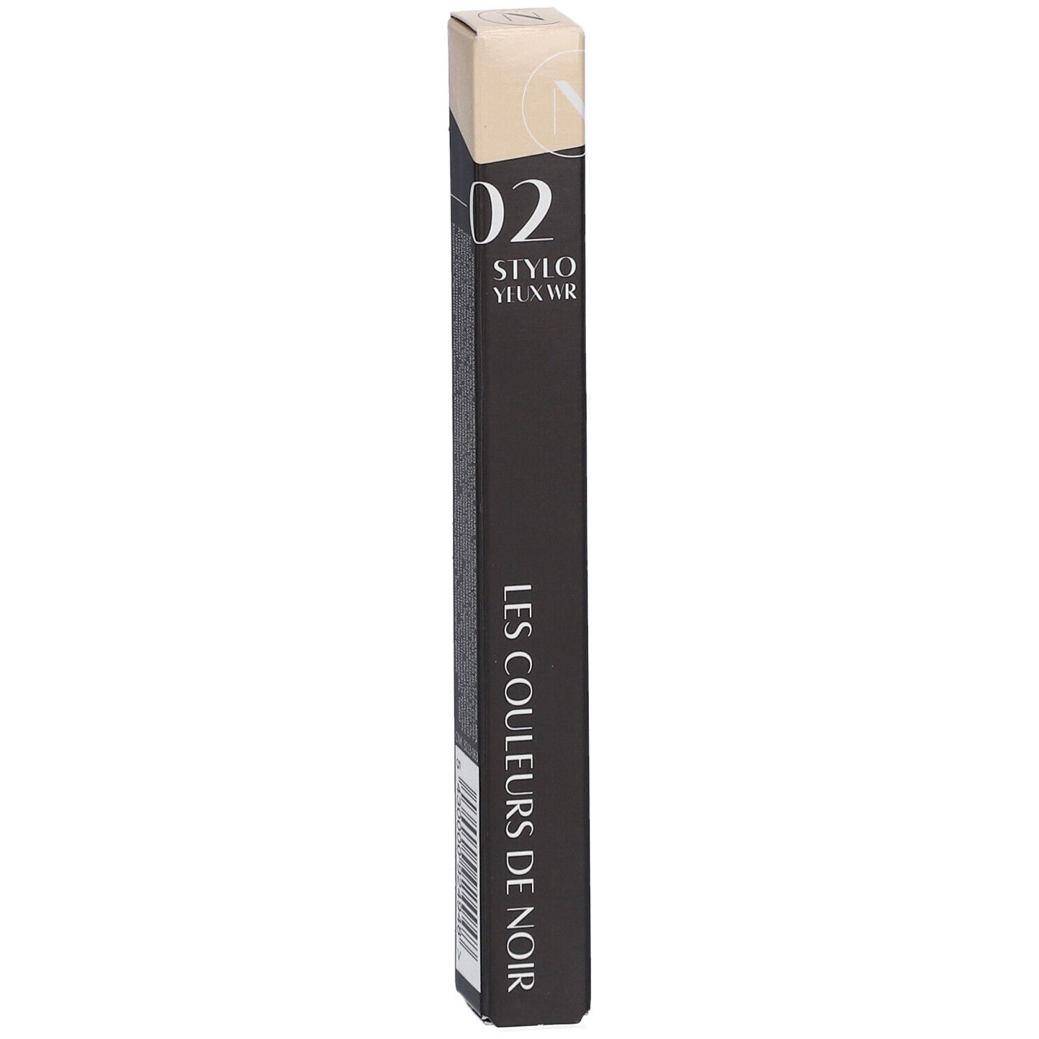 Les Couleurs de Noir Stylo Braun 02. Schwarze Verpackung mit Produktinformationen.