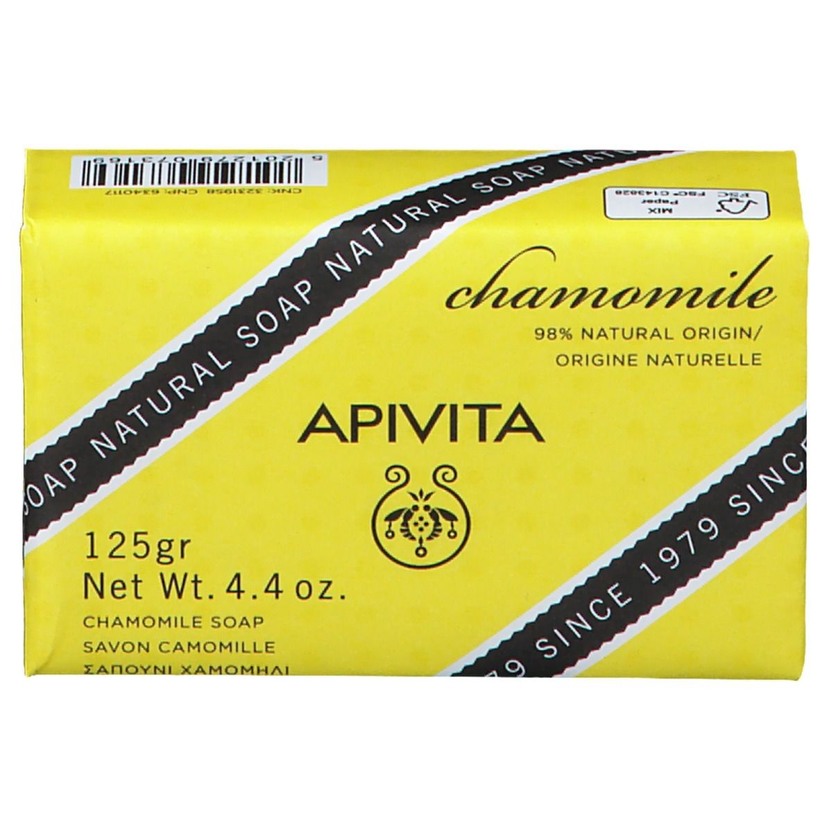 API VITA Chamomile Seife, 125g Packung. 98% natürlichen Ursprungs.