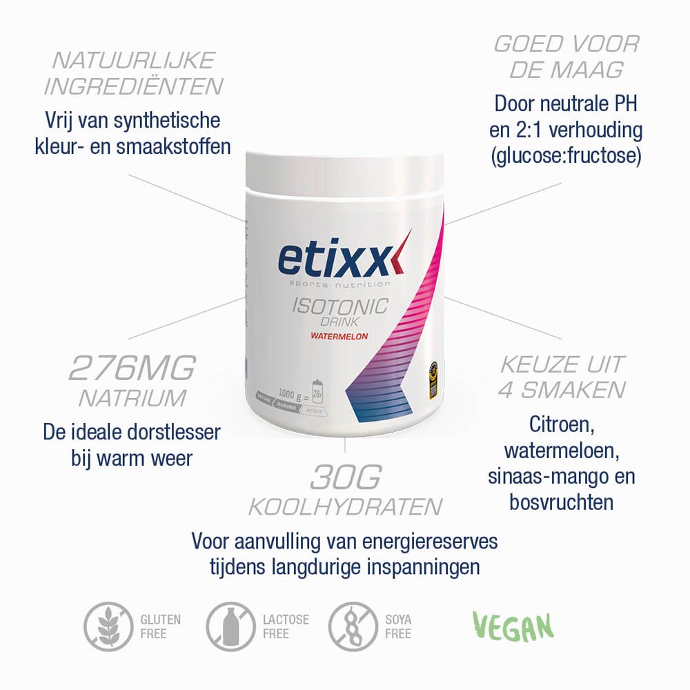 Vrouw drinkt uit een fles. Naast haar staan een pot en een doos.