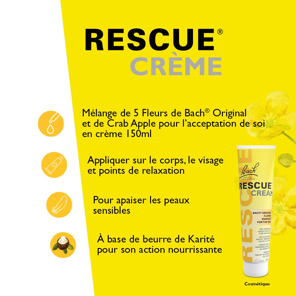 Tube mit RESCUE CREME, 150ml, mit Sheabutter, für empfindliche Haut.