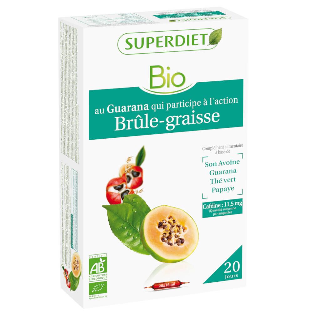 Super Diet Complexe Guarana Brûle-graisse Bio Ampoules