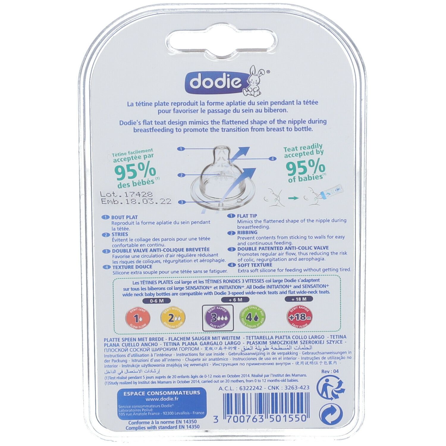 dodie® Anti-Kolik Flaschensauger Sensation + ab 6 Monate