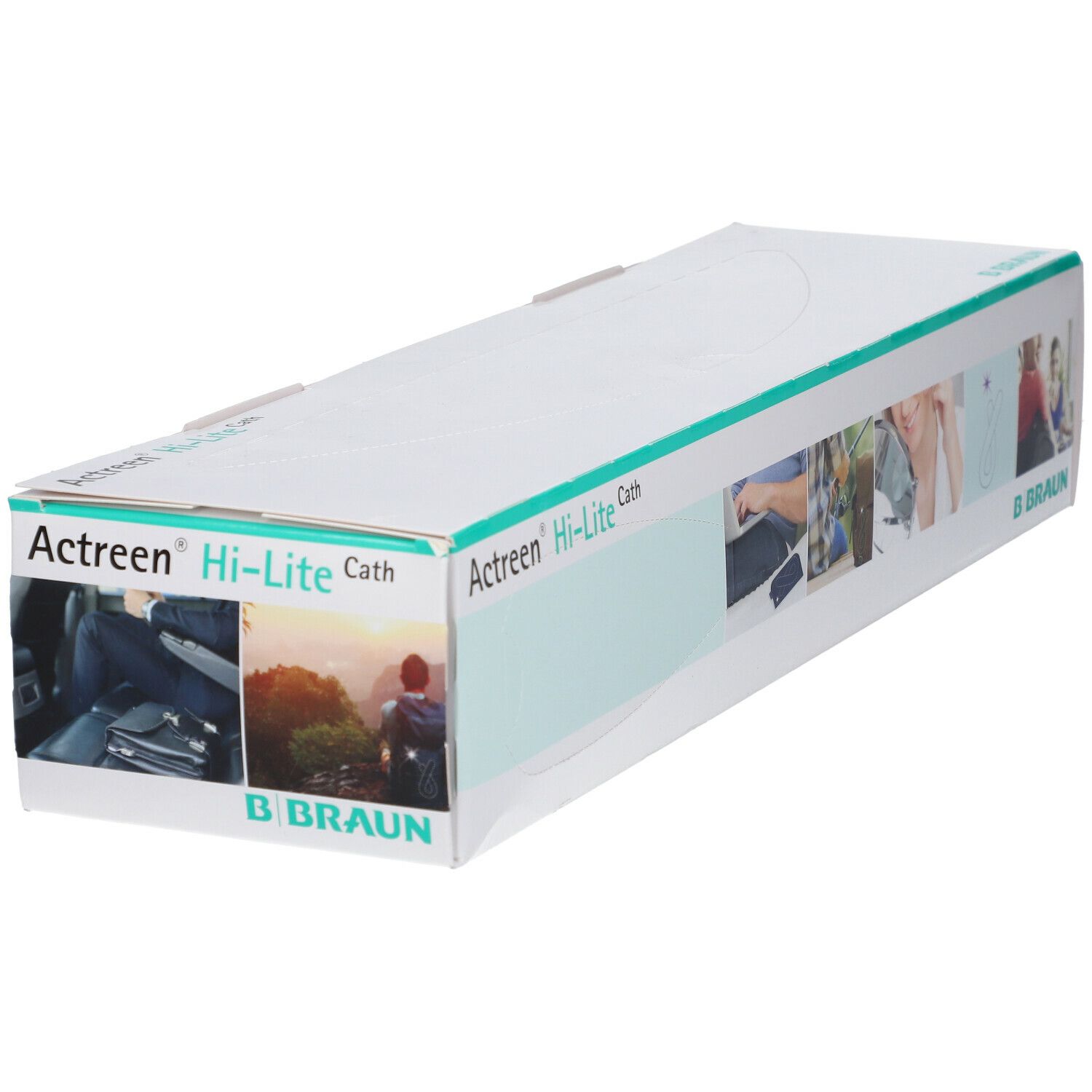 Verpakking Actreen Hi-Lite Cath. B. Braun logo. Opschriften: Actreen Hi-Lite Cath, 30, CH12, REF 2382122.