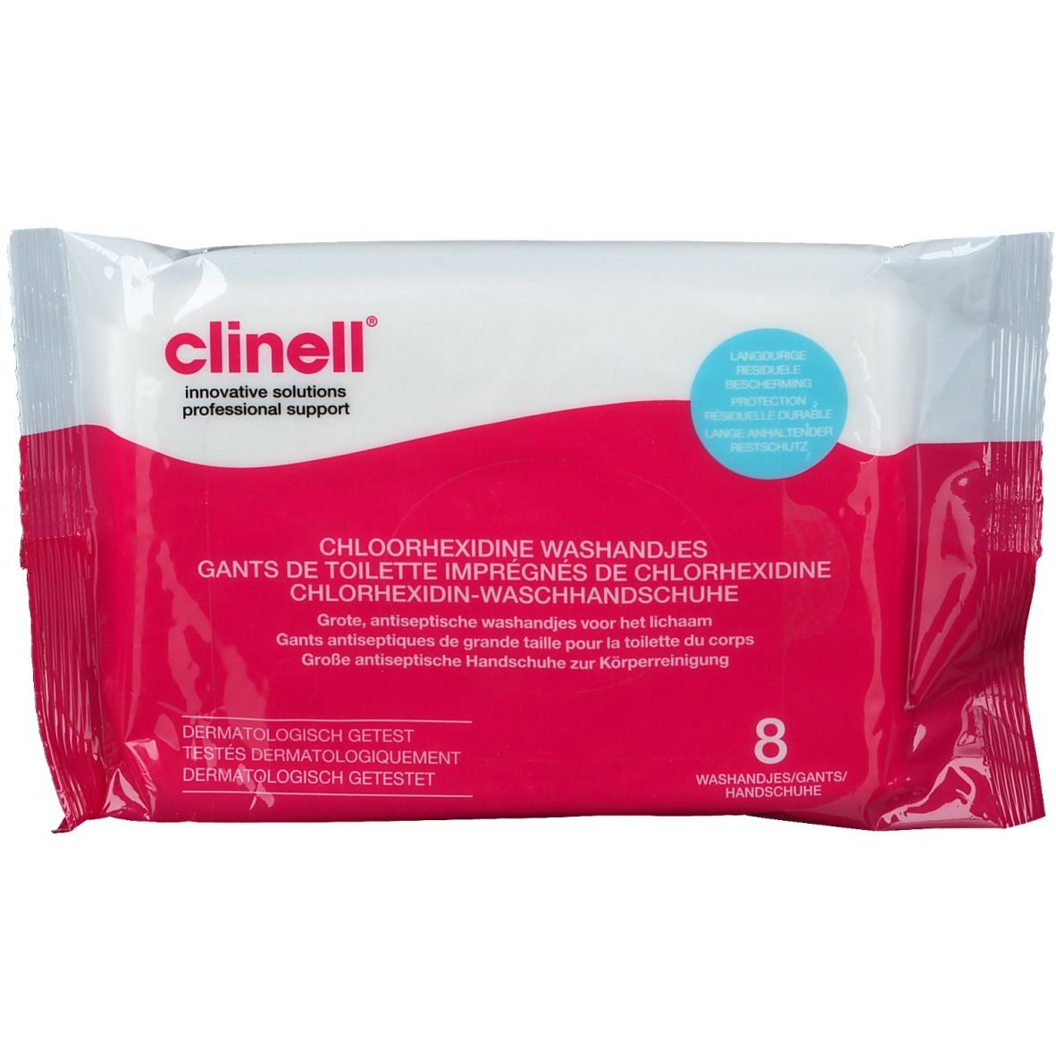 Clinell Gants de toilette imprégnés de Chlorhexidine