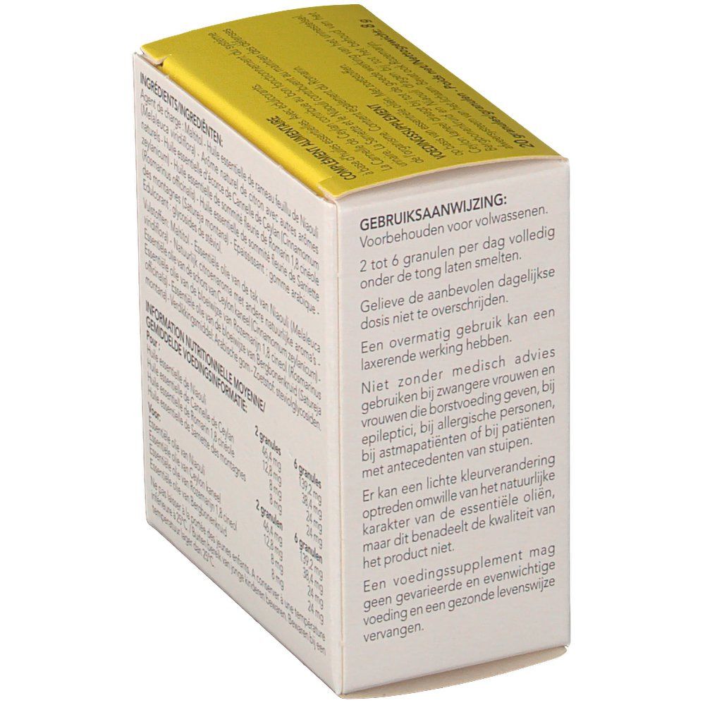 Boîte de granulés Arko Essentiel, instructions d'utilisation. Contient 20 granulés.