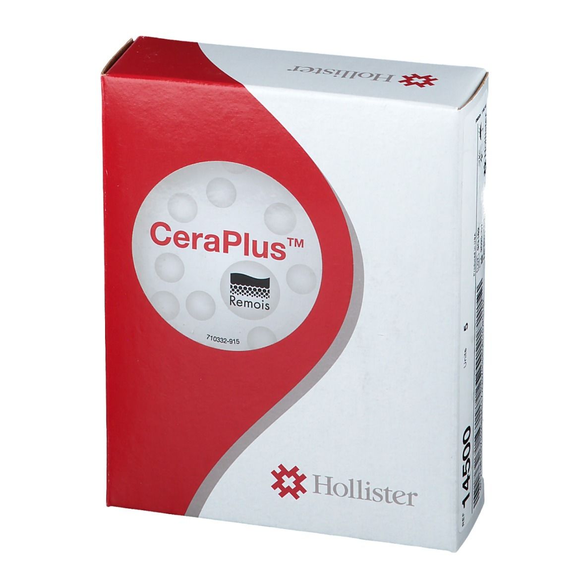 Boîte Hollister Conform 2 CeraPlus. Rouge et blanc, nom et logo du produit. Contient des plaques CeraPlus.