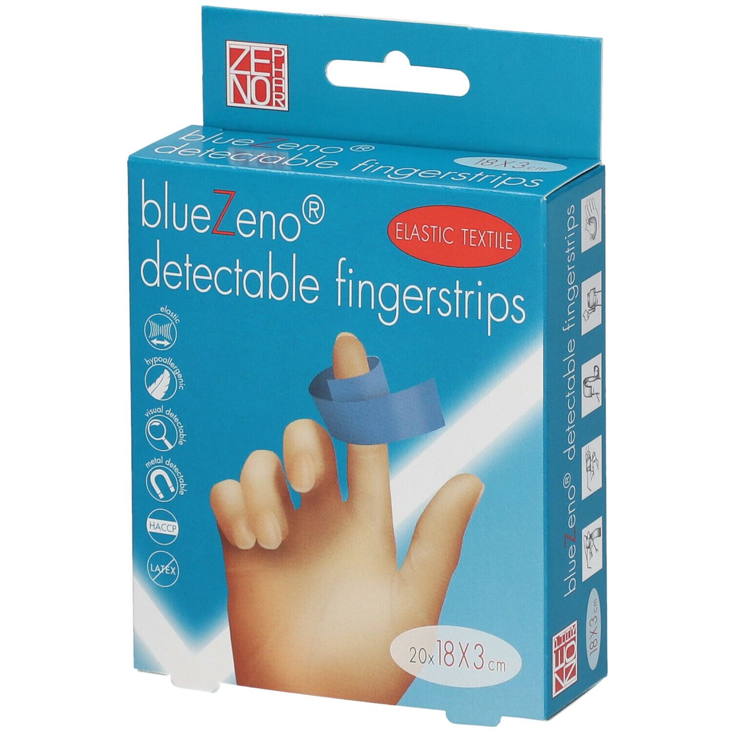 blueZeno® detectable fingerstrips 18 x 3 cm
