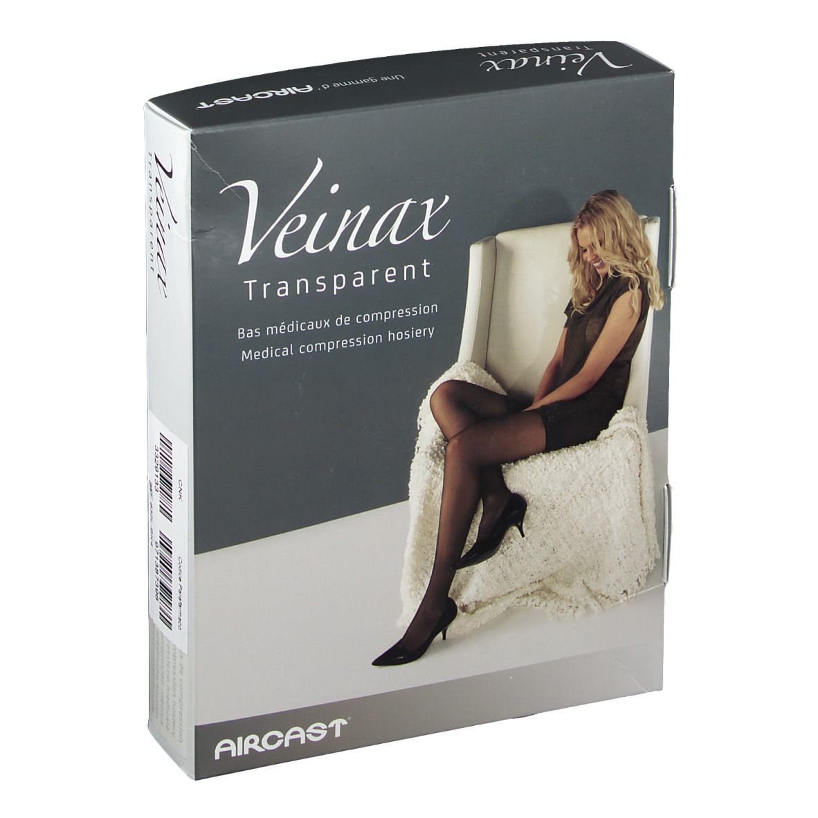 Veinax Transparent Bas médicaux de compression Noir Classe 2 Taille 4