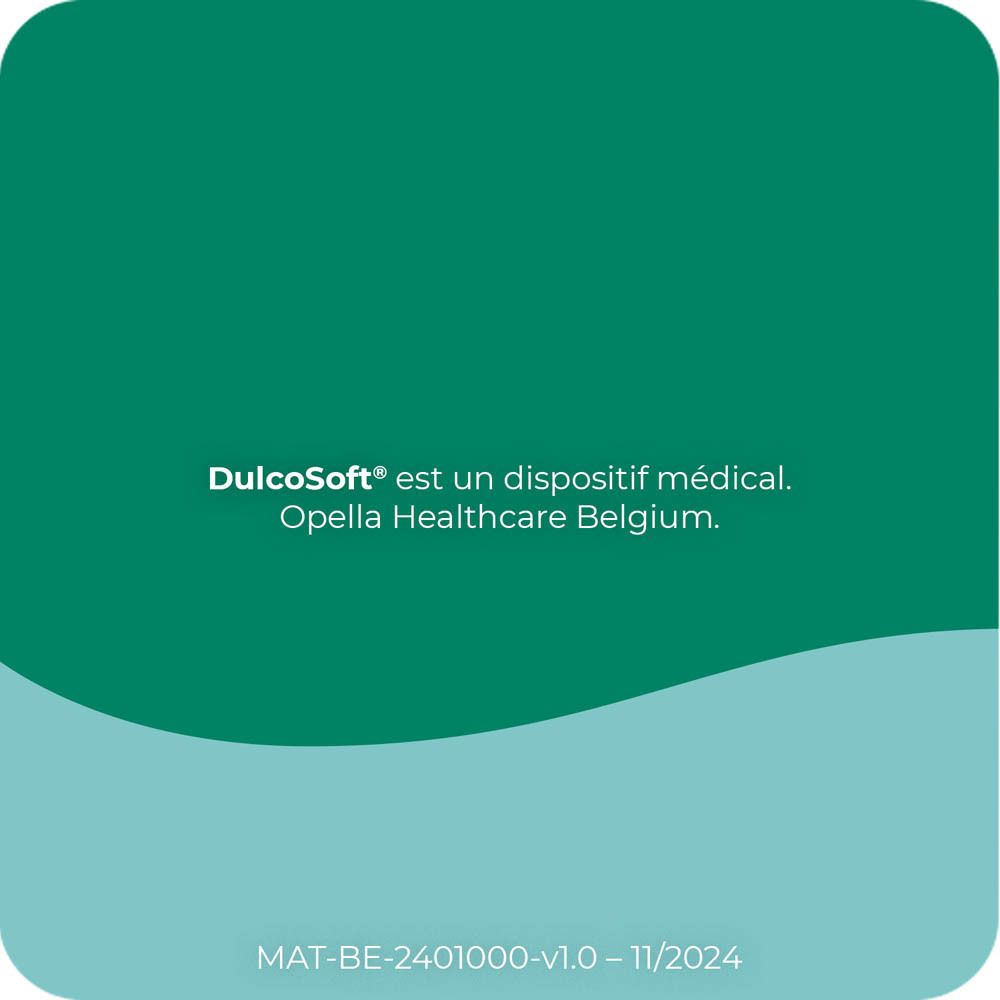 Texte sur DulcoSoft comme dispositif médical. Opella Healthcare Belgium.