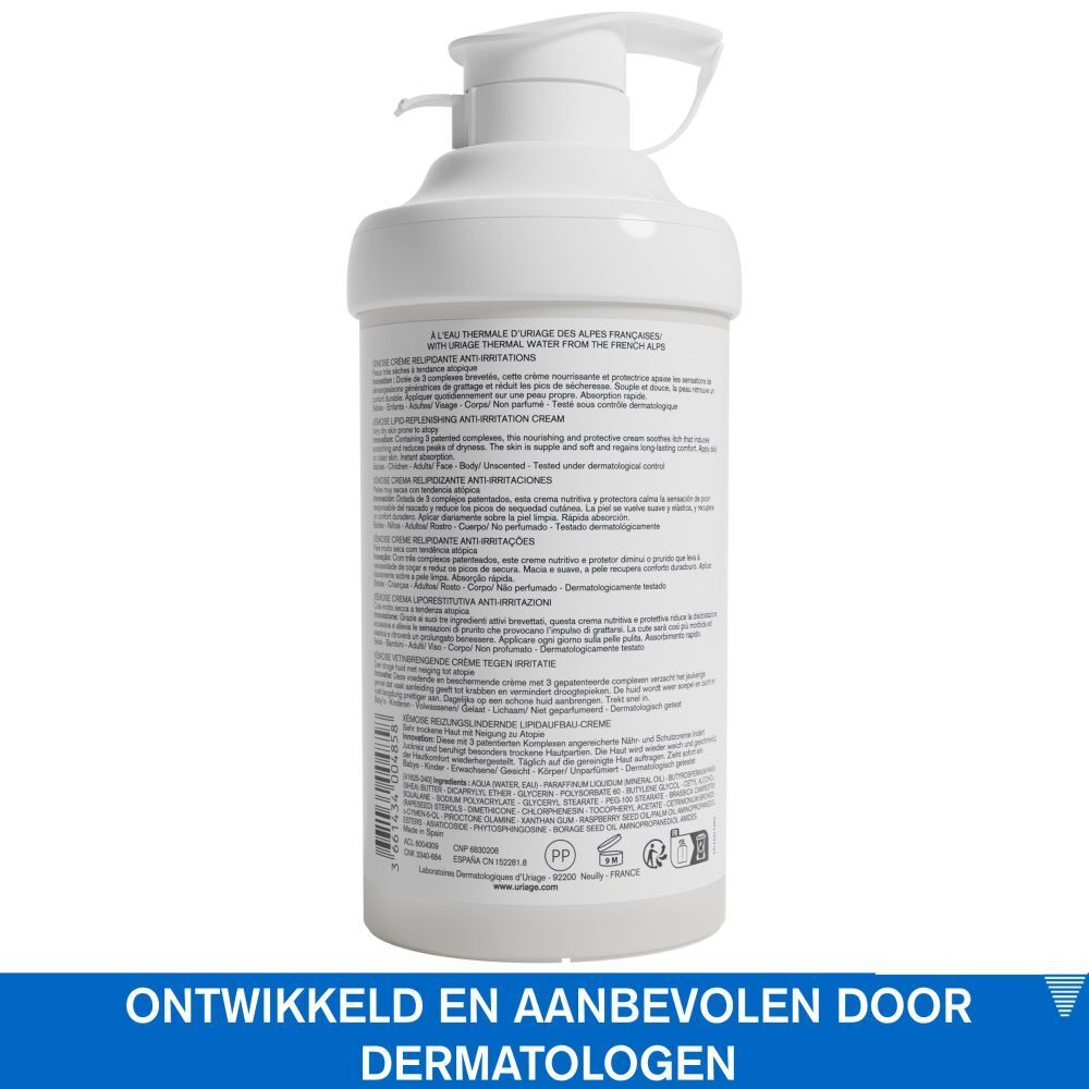Landschap met bergen. Tekst: Aanbevolen door dermatologen. Zonder parfum.