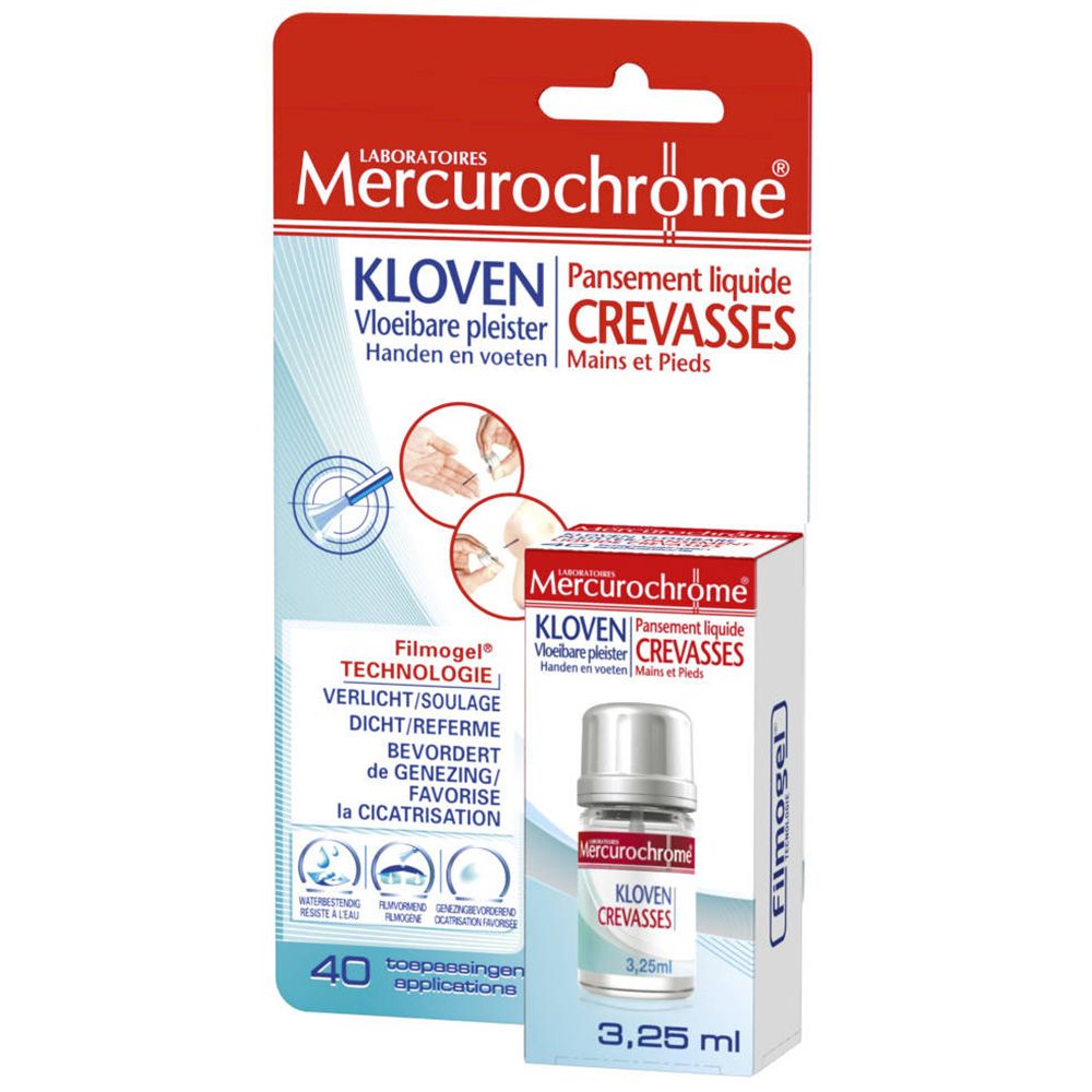 Mercurochrome® Pansement liquide Crevasses Mains