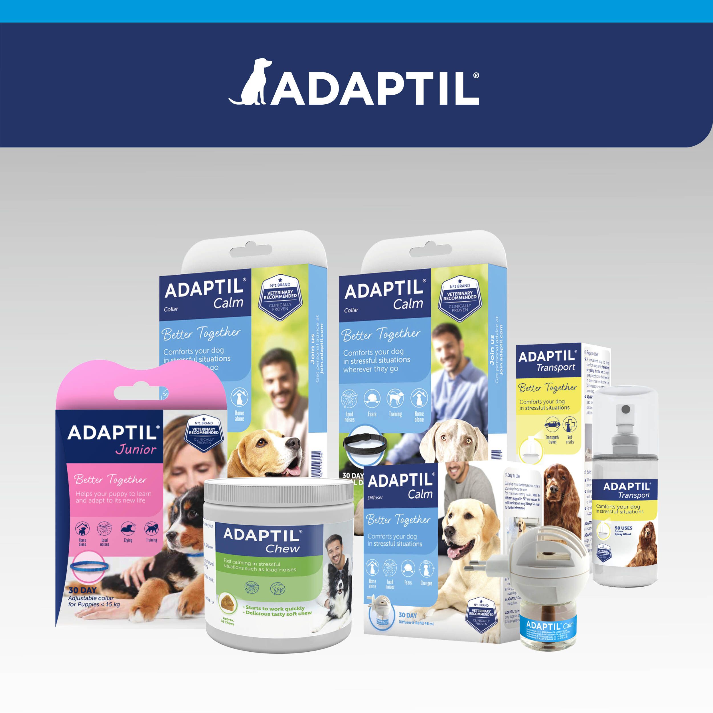 Adaptil Calm, teef met pups. Teef zoogt pups. Productinformatie.