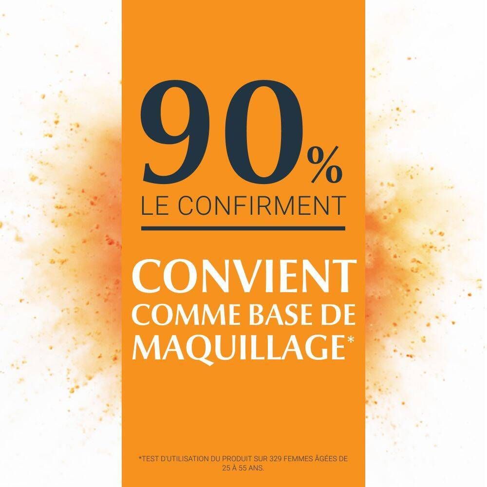Texte: 90% confirment, Convient comme base de maquillage.