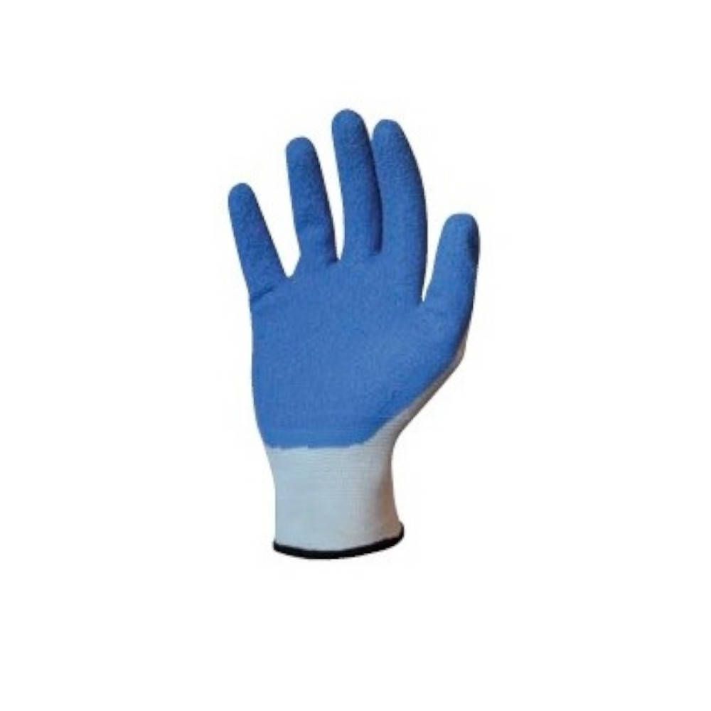 Gant bleu avec poignet blanc. Sur fond blanc.