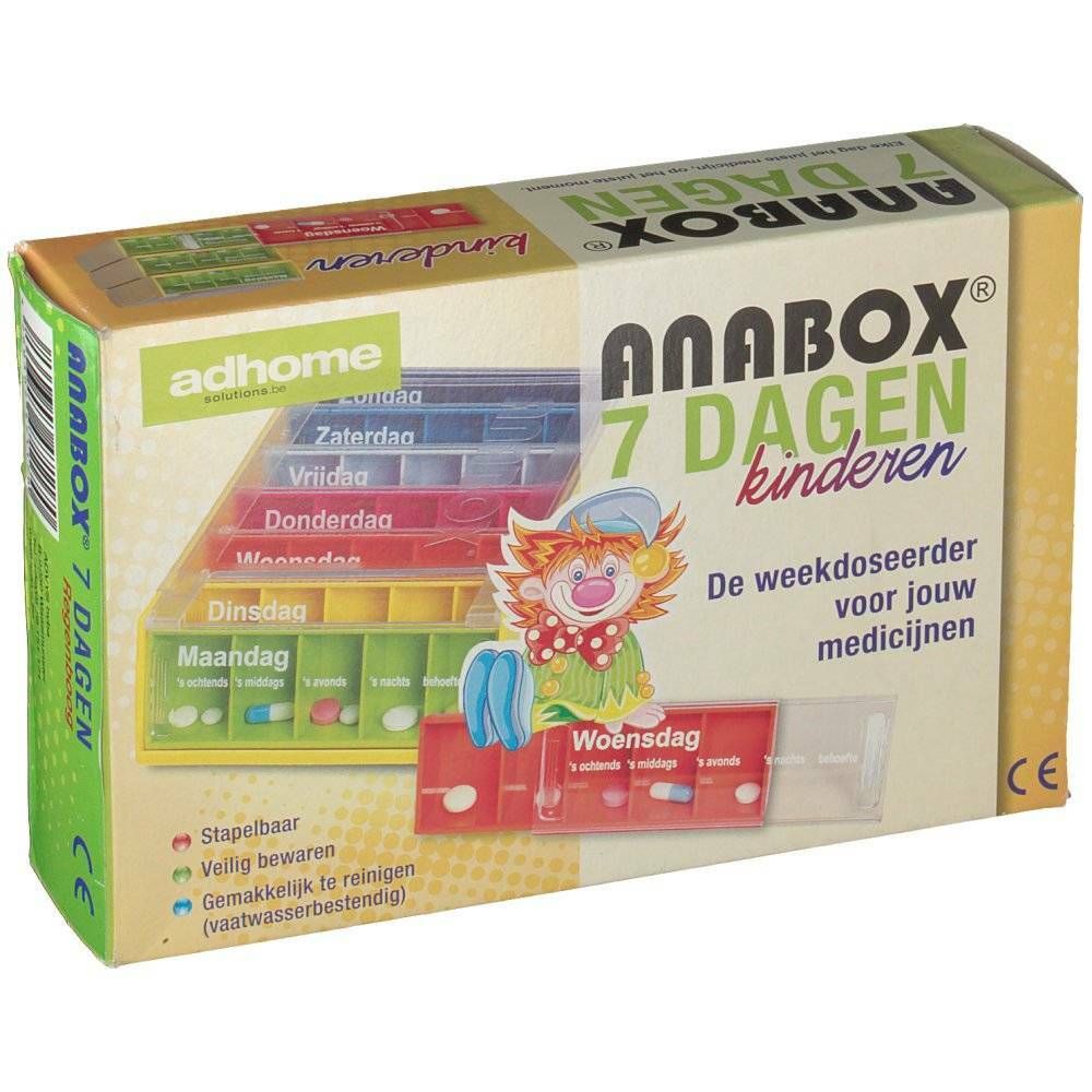 Anabox Boîte À Pilules Pour Enfants 7 Jours Arc-En-Ciel
