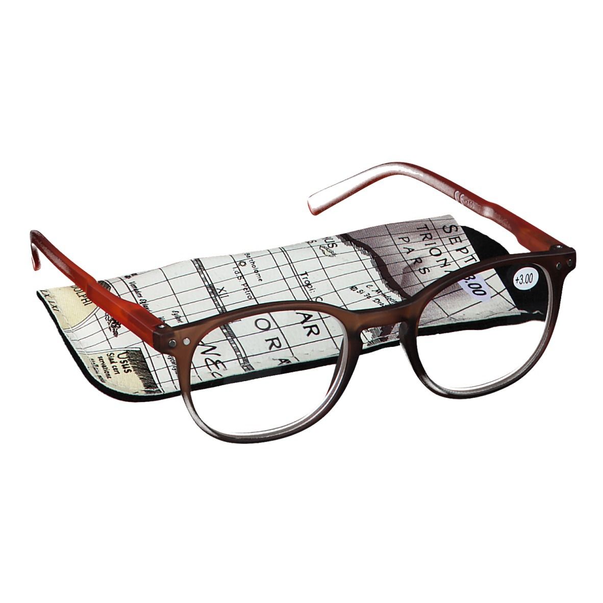Pharma Glasses Leesbril Bruin/Oranje +3.00 1 Bril