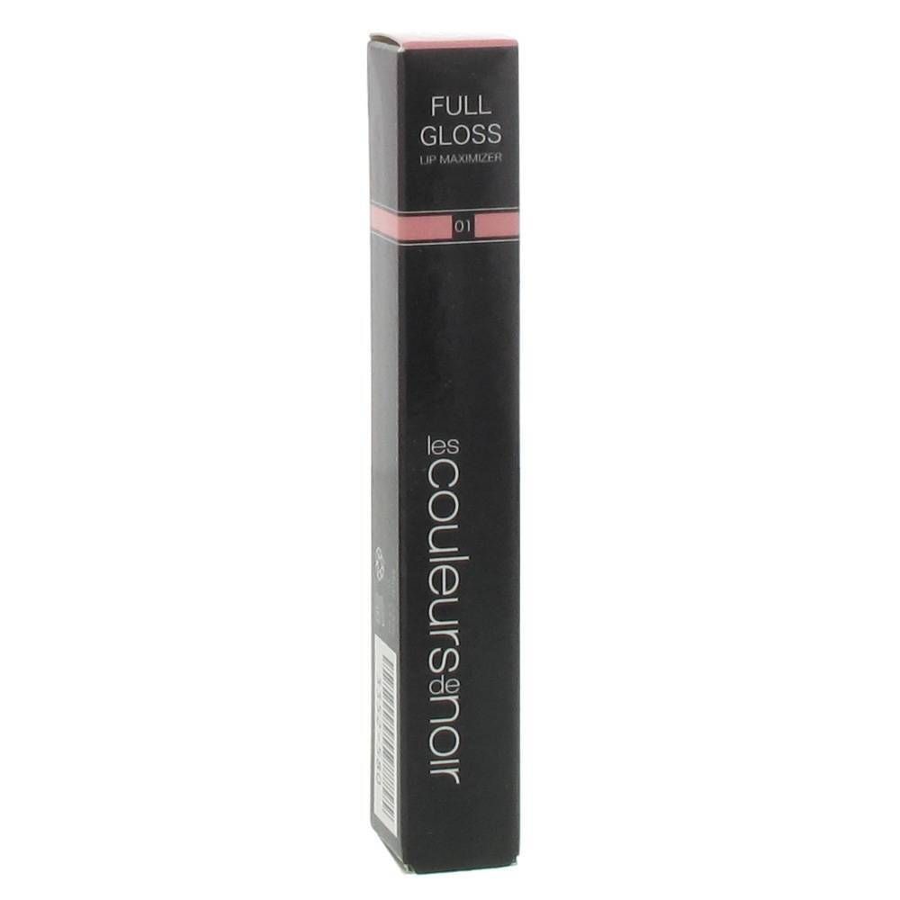Zwarte verpakking voor Lip Maximizer. Tekst: Full Gloss, Lip Maximizer 01. Merk: Les Couleurs de Noir.