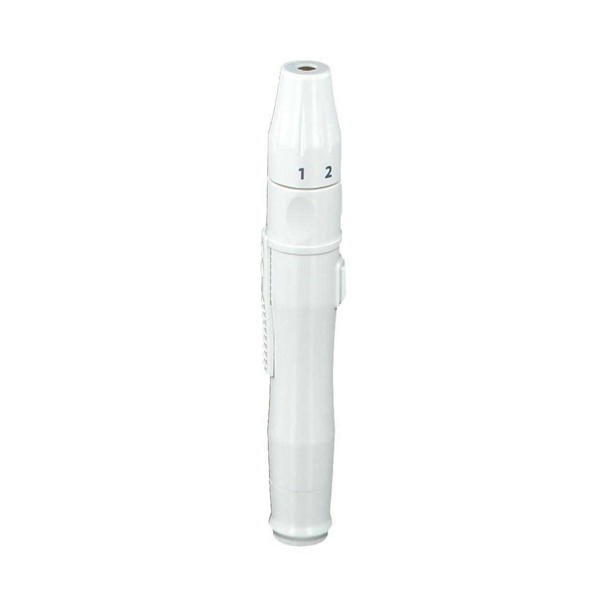 Witte injectiepen met schaal 1-2. Merk Medisana.