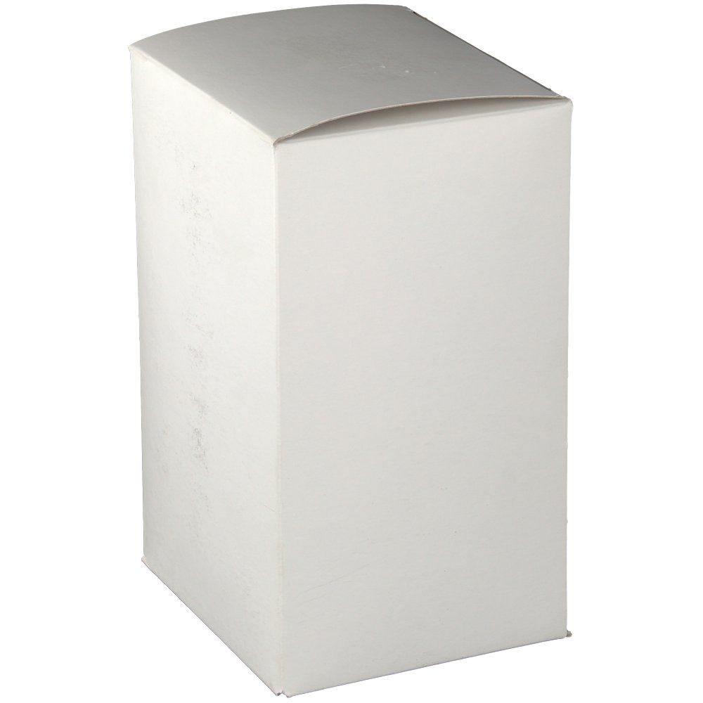 Boîte rectangulaire blanche avec couvercle arrondi. Aucune information produit visible.