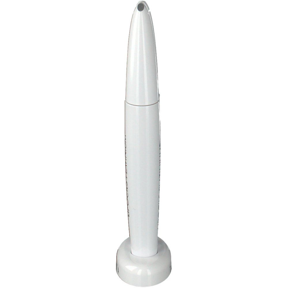 Applicateur blanc pour cils. Marque : TALIKA. Inscription illisible.