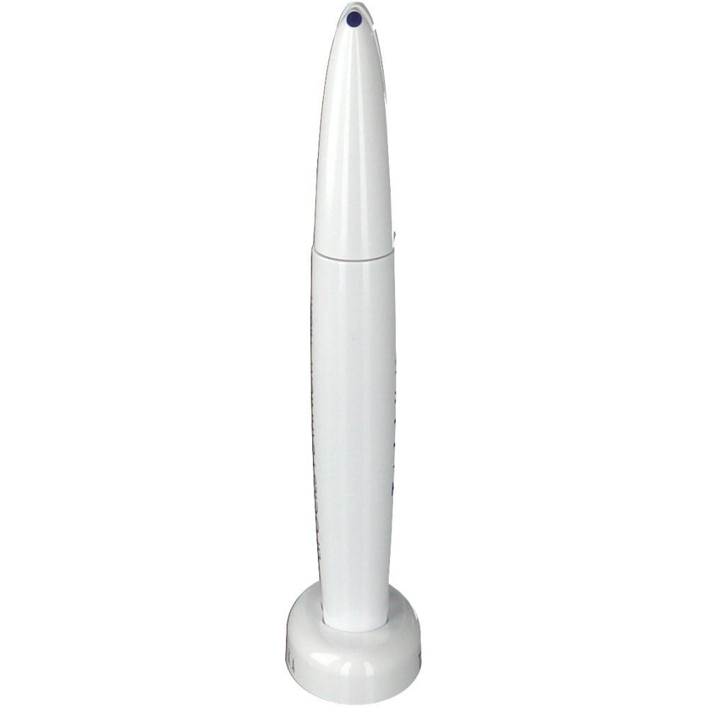 Applicateur blanc pour cils. Marque : TALIKA. Inscription illisible.